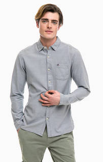 Серая хлопковая рубашка с длинными рукавами Tommy Jeans