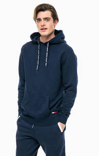 Синяя хлопковая толстовка с капюшоном Tommy Jeans