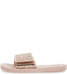 Шлепанцы розового цвета с нашивкой Michael Michael Kors