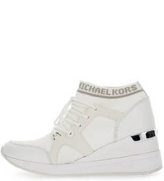 Высокие текстильные кроссовки на танкетке Michael Michael Kors