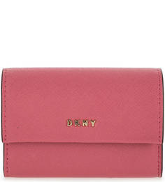 Кожаная визитница с откидным клапаном Dkny