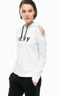 Белая толстовка с открытыми плечами Dkny