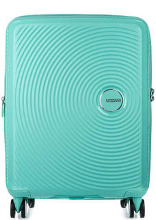 Маленький пластиковый чемодан с двумя отделами American Tourister