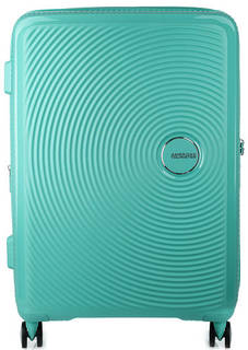 Пластиковый чемодан среднего размера с двумя отделами American Tourister