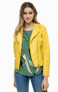 Желтая куртка косуха на молнии Vero Moda