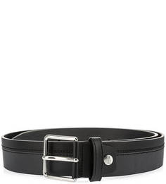 Кожаный ремень с декоративной прострочкой Lacoste