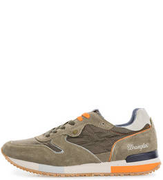 Кроссовки цвета хаки с замшевыми вставками Wrangler