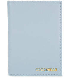 Голубая обложка для паспорта из натуральной кожи Coccinelle
