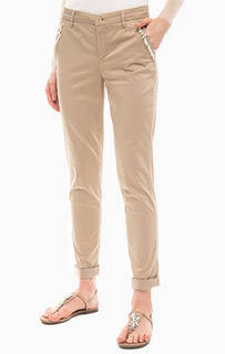 Бежевые чиносы с декоративной отделкой Liu Jo