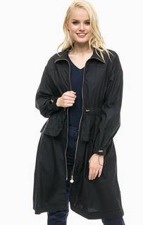 Длинный черный плащ на молнии Pennyblack