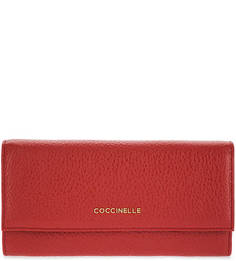 Красный кошелек из зерненой кожи Coccinelle