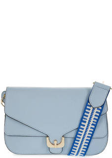 Кожаная сумка с текстильным плечевым ремнем Coccinelle