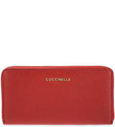Кошелек из сафьяновой кожи с застежкой на молнию Coccinelle