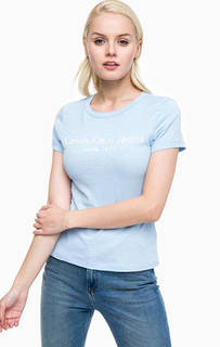 Синяя футболка с принтом Calvin Klein Jeans
