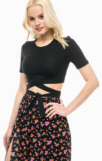 Укороченная футболка с завязками Noisy May