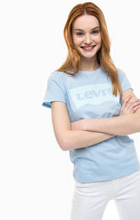 Хлопковая футболка голубого цвета The Perfect Tee Levis®