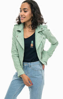 Замшевая косуха мятного цвета Vero Moda