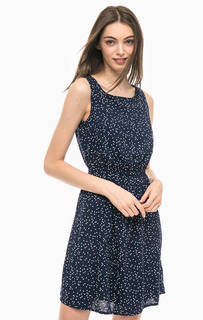 Короткое синее платье в горошек Tom Tailor Denim