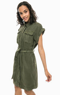Платье-рубашка цвета хаки с поясом Vero Moda