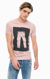 Розовая футболка с принтом Pepe Jeans