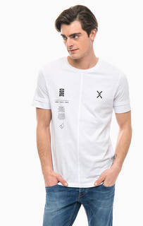 Белая хлопковая футболка с принтом Jack & Jones