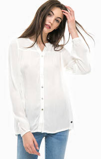 Белая блуза из вискозы на пуговицах Mustang