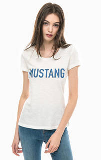 Хлопковая футболка с нашивками Mustang