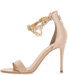 Кожаные босоножки на шпильке Guess