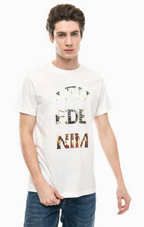 Белая хлопковая футболка с принтом Mustang