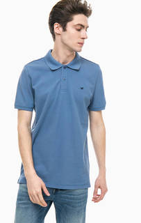 Футболка поло из хлопка синего цвета Mustang