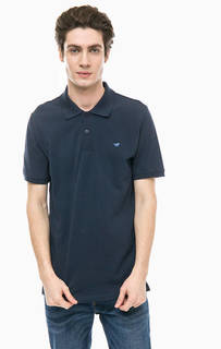 Футболка поло из хлопка синего цвета Mustang