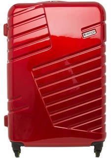 Красный пластиковый чемодан на колесах Verage