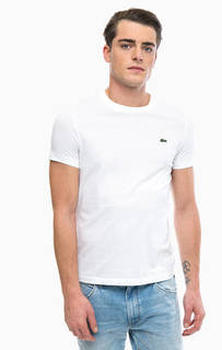 Однотонная хлопковая футболка с круглым вырезом Lacoste