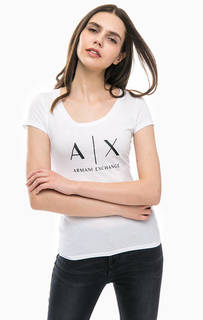 Хлопковая футболка с принтом Armani Exchange