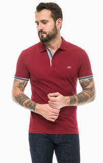 Хлопковая футболка поло бордового цвета Lacoste