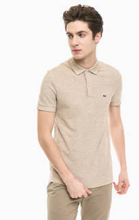 Бежевая футболка поло с короткими рукавами Lacoste