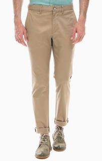Бежевые хлопковые брюки чиносы Lacoste