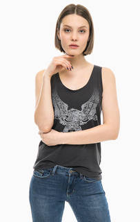 Хлопковый топ с принтом Mustang