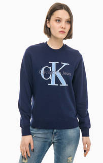 Свитшот с фактурным принтом и вышивкой Calvin Klein Jeans