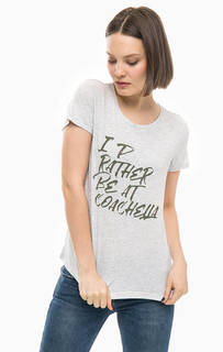 Серая хлопковая футболка с принтом Mustang