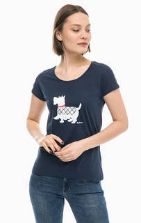 Синяя футболка с принтом Barbour