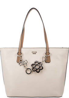 Бежевая сумка с длинными ручками Guess