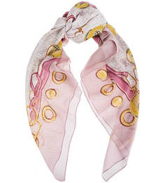 Розовый трикотажный платок в клетку Guess