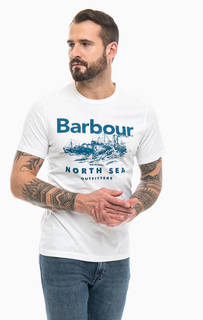 Хлопковая футболка с принтом Barbour