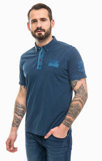 Хлопковая футболка поло синего цвета Lerros