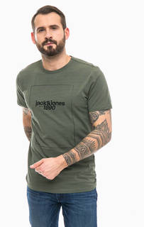 Хлопковая футболка с вышивкой Jack & Jones
