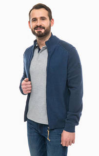 Синий хлопковый кардиган на молнии Lerros