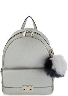 Серебристый рюкзак с брелоком Guess