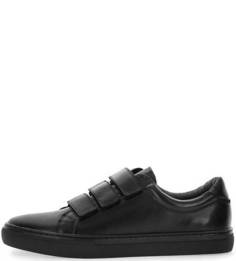 Черные кожаные кеды на липучках Vagabond