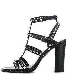 Кожаные босоножки на устойчивом каблуке Ash